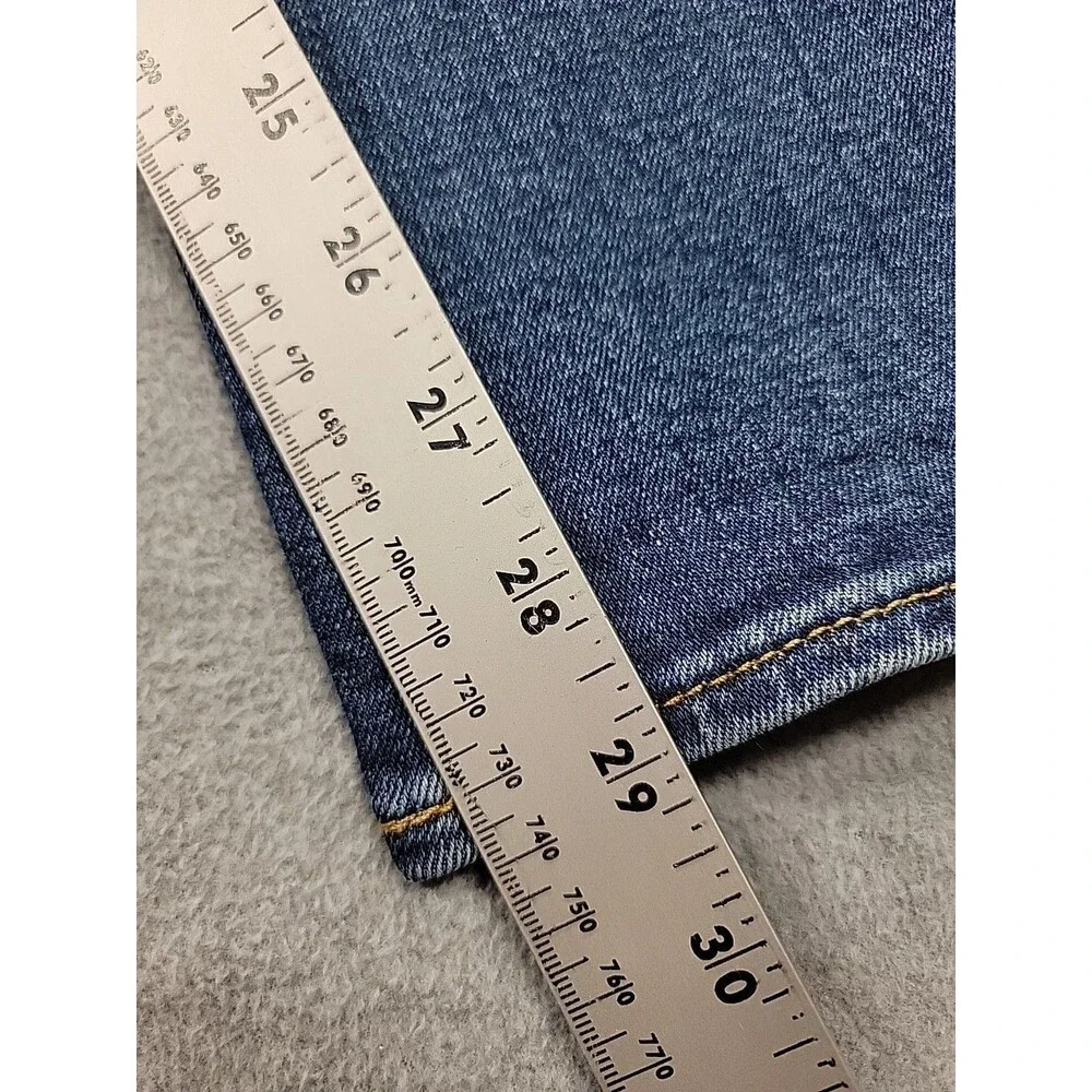 Levis Mens 501 (30x29) Jeans Straight Button Fly Mid‎ Stretch Dark Blue